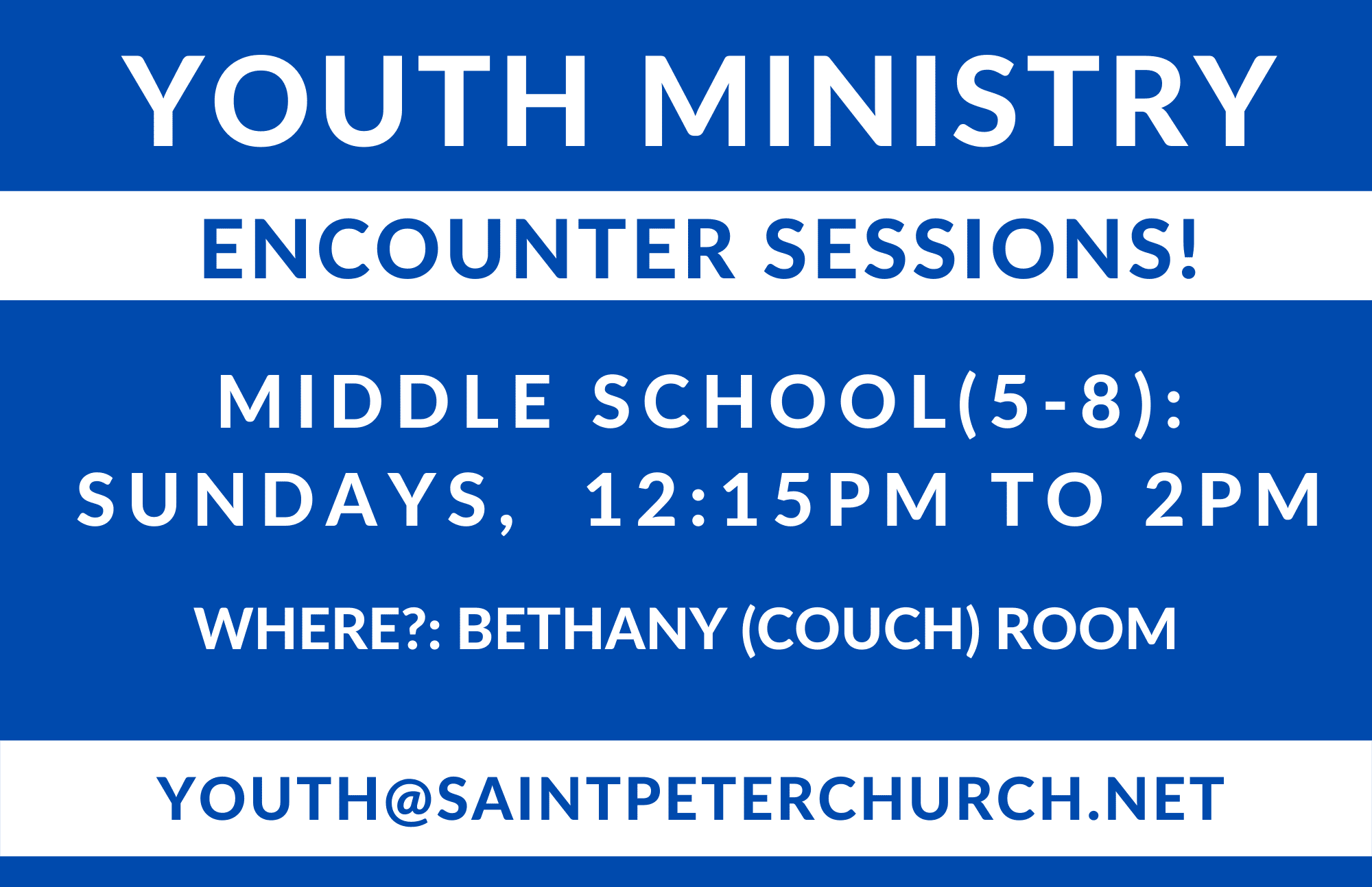 Middle School Encounter Sessions!